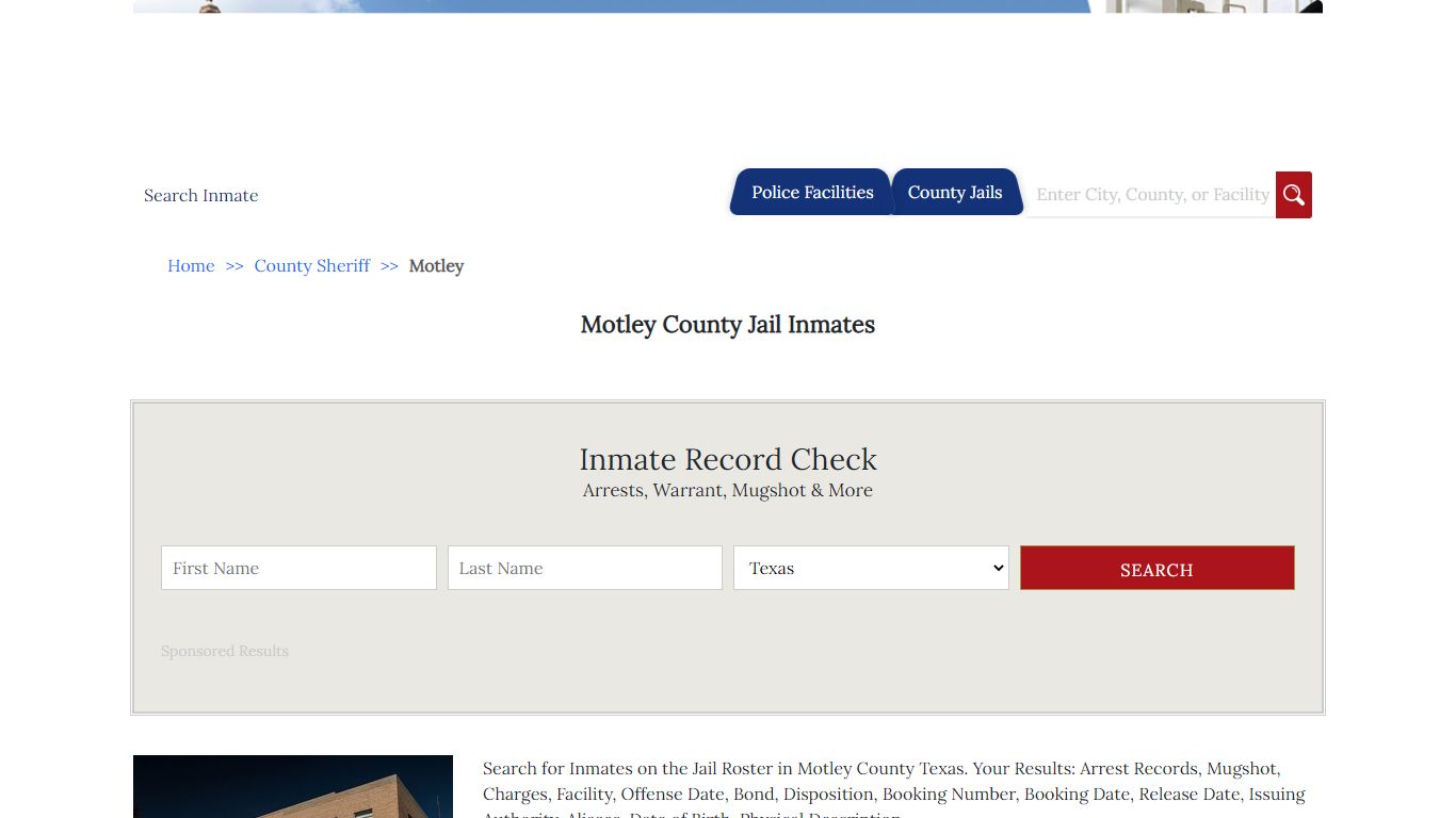 Motley County Jail Inmates - Jail Roster Search