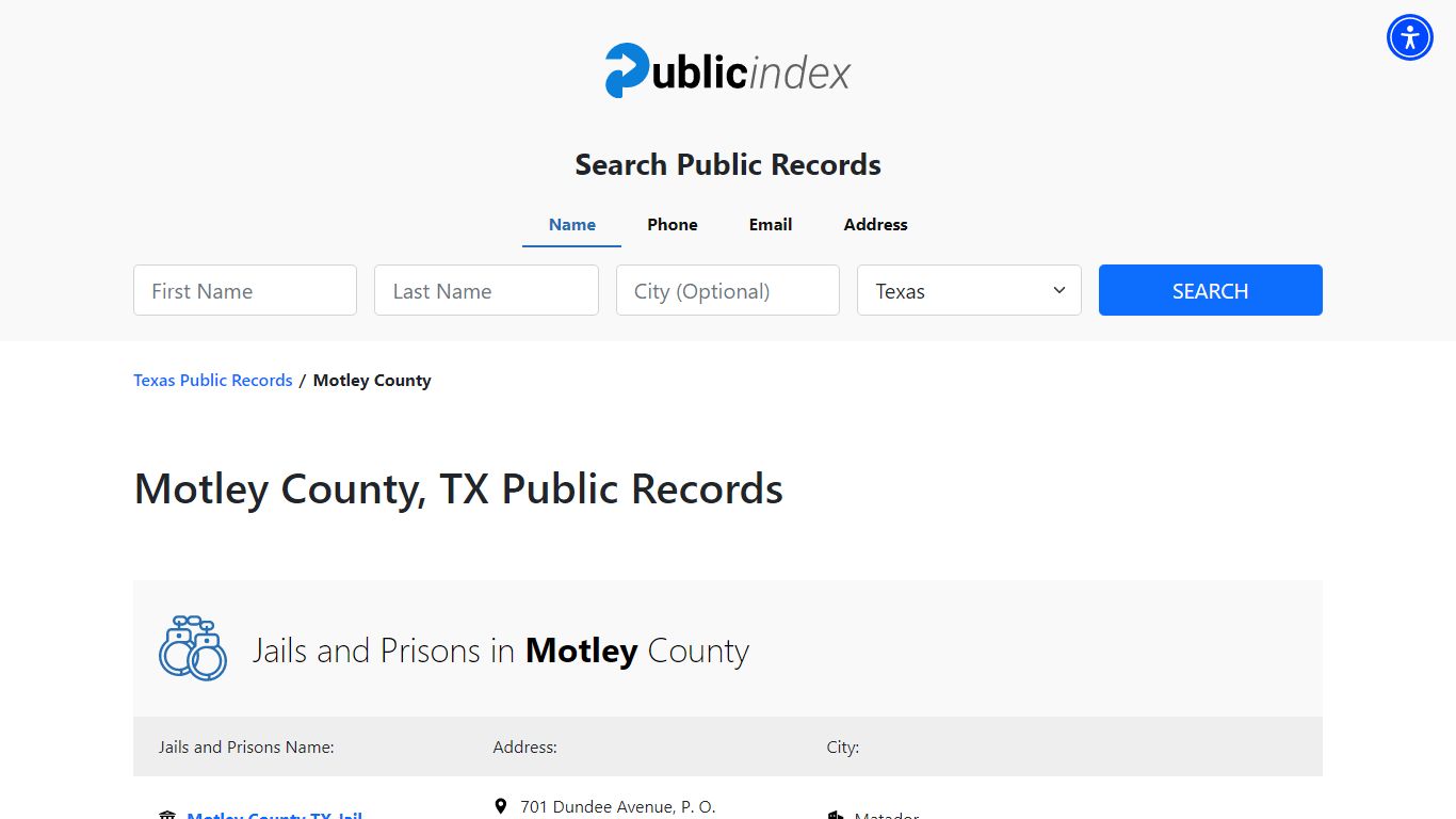 Motley County, TX Public Court, Arrest and Inmate Records - ThePublicIndex